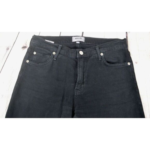 AGOLDE Women's Toni Mid Rise Straight Jeans SIZE 28 Black - Picture 5 of 8
